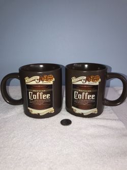 Set of 2 large collectible coffee mugs from Cracker Barrel