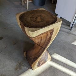 Chamcha Wood Twist End Table