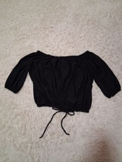 Free kisses off the shoulder black blouse