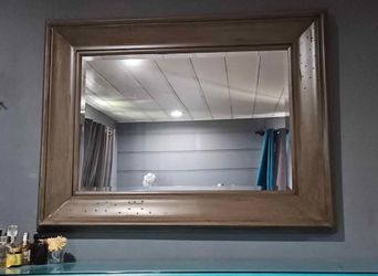 Large Rectangular Wall Mirror Wood Frame