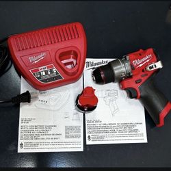 🔥 Milwaukee Fuel Hammer Drill M12 + M12 2.0 Milwaukee Battery +  Milwaukee M12 Charger