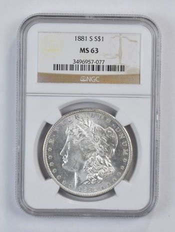 1881-S Morgan Silver Dollar MS-63