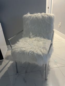 White Fur Decor Chair