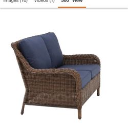 Cambridge brown wicker outdoor patio loveseat deals