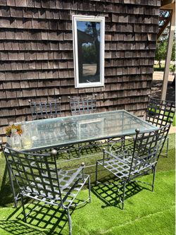 Outside Furniture Set Glass Table