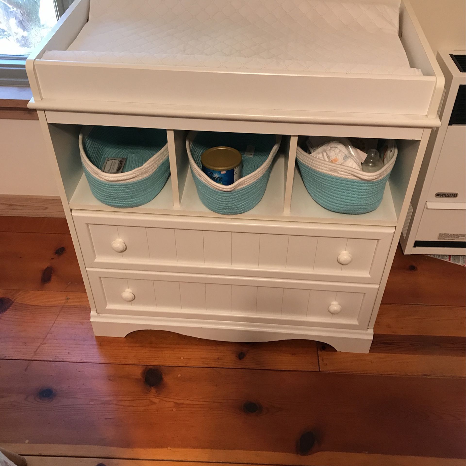 White Changing Table (baskets Not Included)