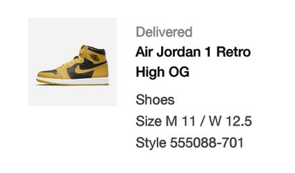 Jordan 1 High Og Pollen.. Size 11 Men.. 