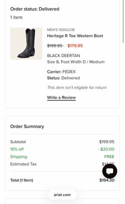 Ariat r toe, black deertan