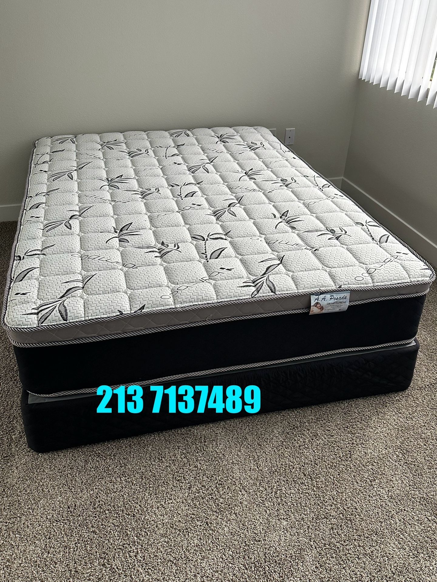 Queen Size Mattress Pillow Top 12” Thick. All Sizes Available. Same Day Delivery. Brand New Mattress