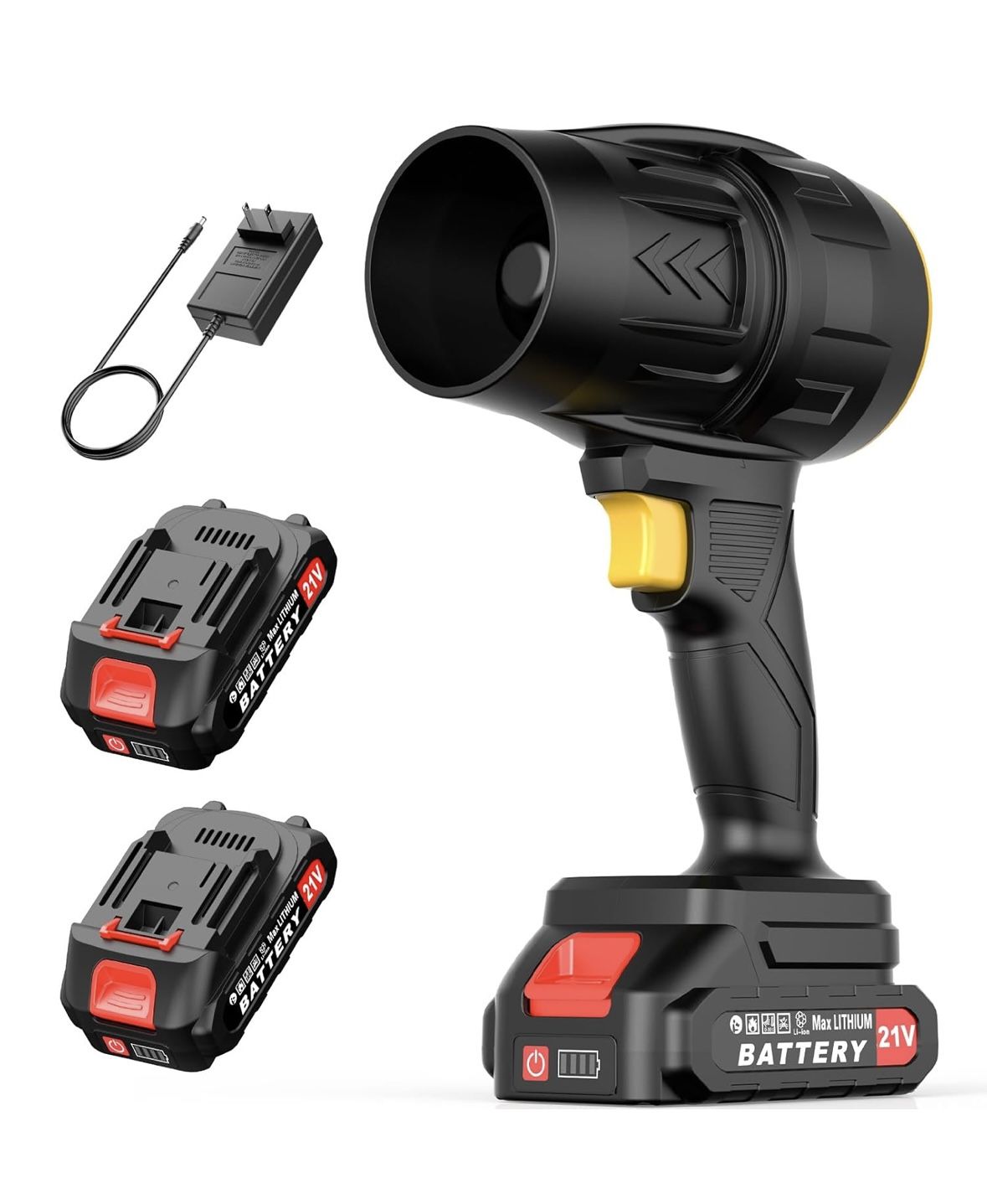 Handheld Leaf Blower Cordless, Battery Leaf Blower for Patio Lawn red