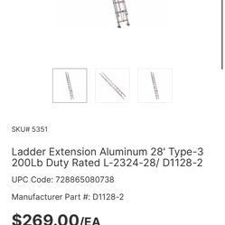 28 ft Aluminum ladder 