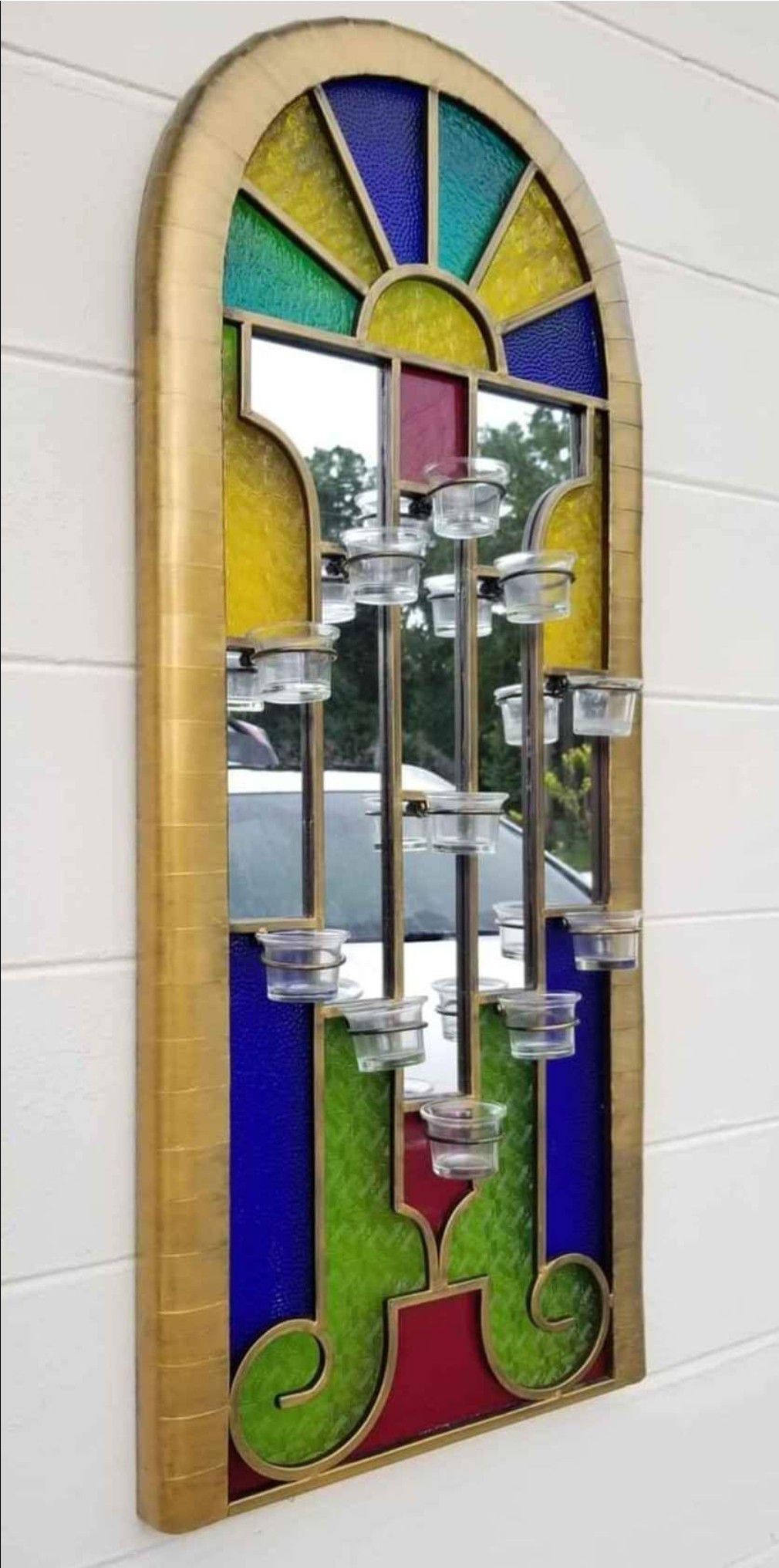 Wall Art Stained Glass Candelabra