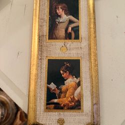 Decorative framed wall hanging made in Italy.