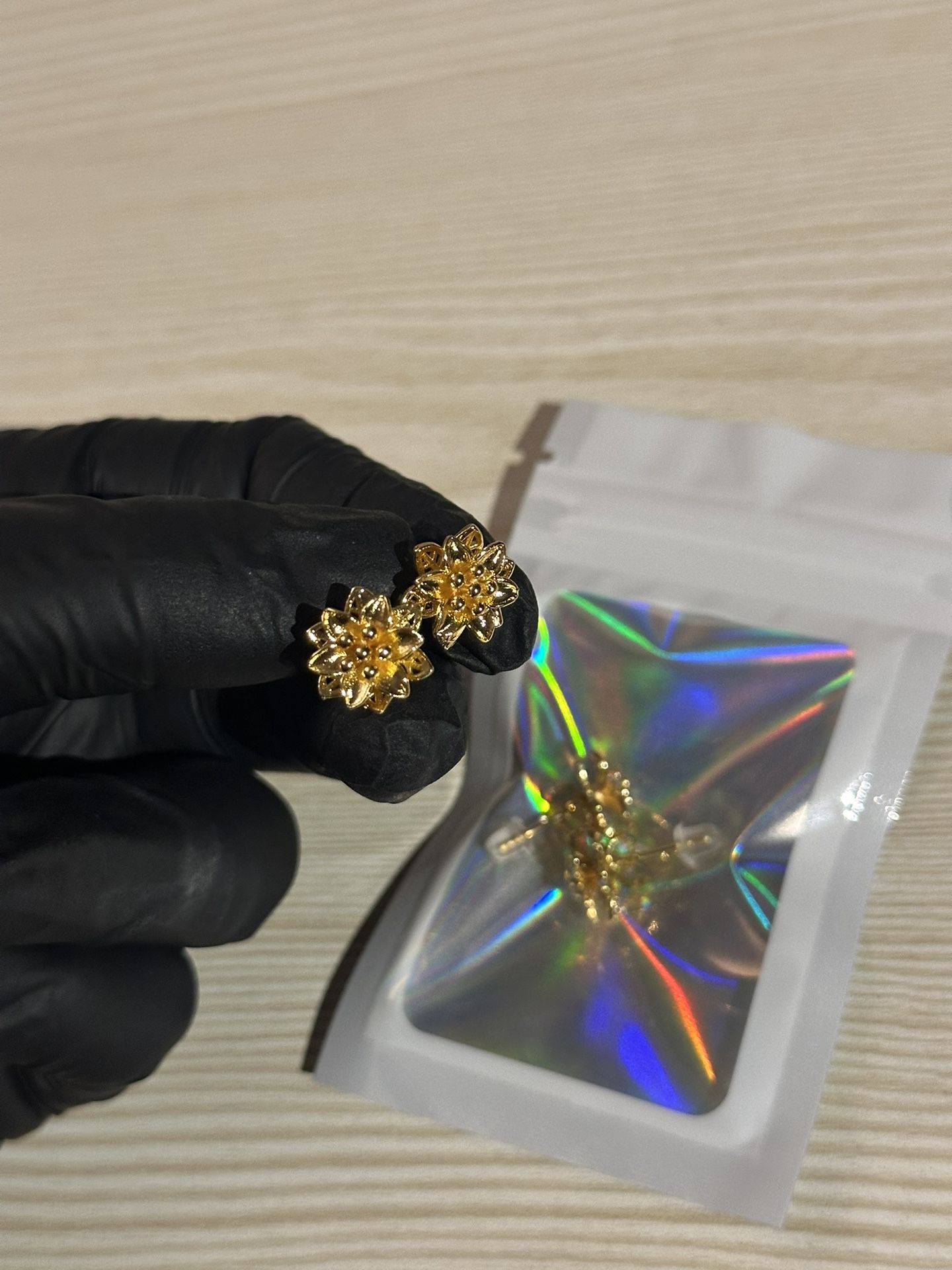 24k Plated Flower Earrings