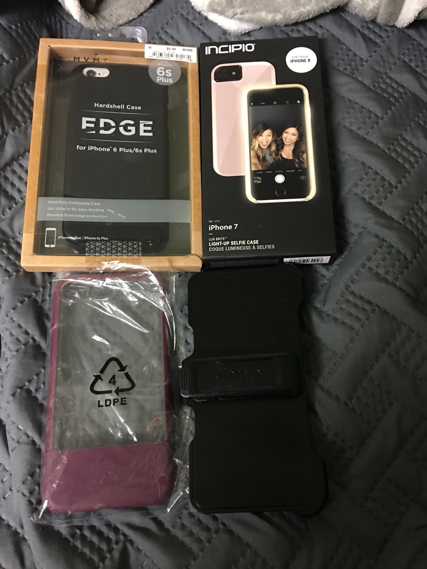 Cases for plus and iPhone 8 and phone clip for plus