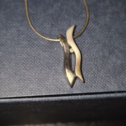 Silver Pendant Necklace With A Diamond From FINK'S JEWELERS