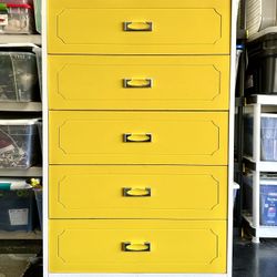 Vintage 1970s dresser with atomic-inspired bold finish
