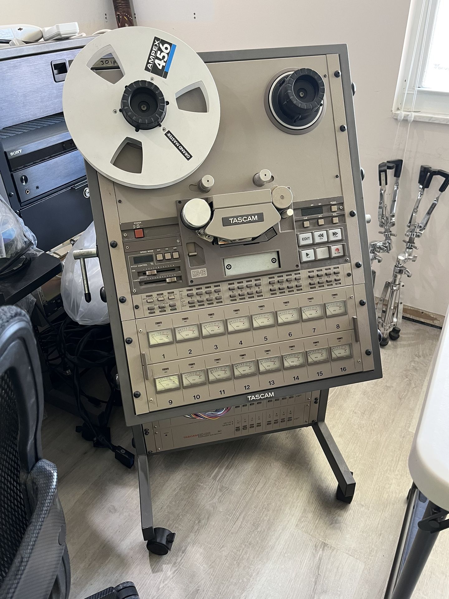 Tascam MS16 Professional 16 Track Reel To Reel MultiTrack Recorder 1” Tape for Sale in