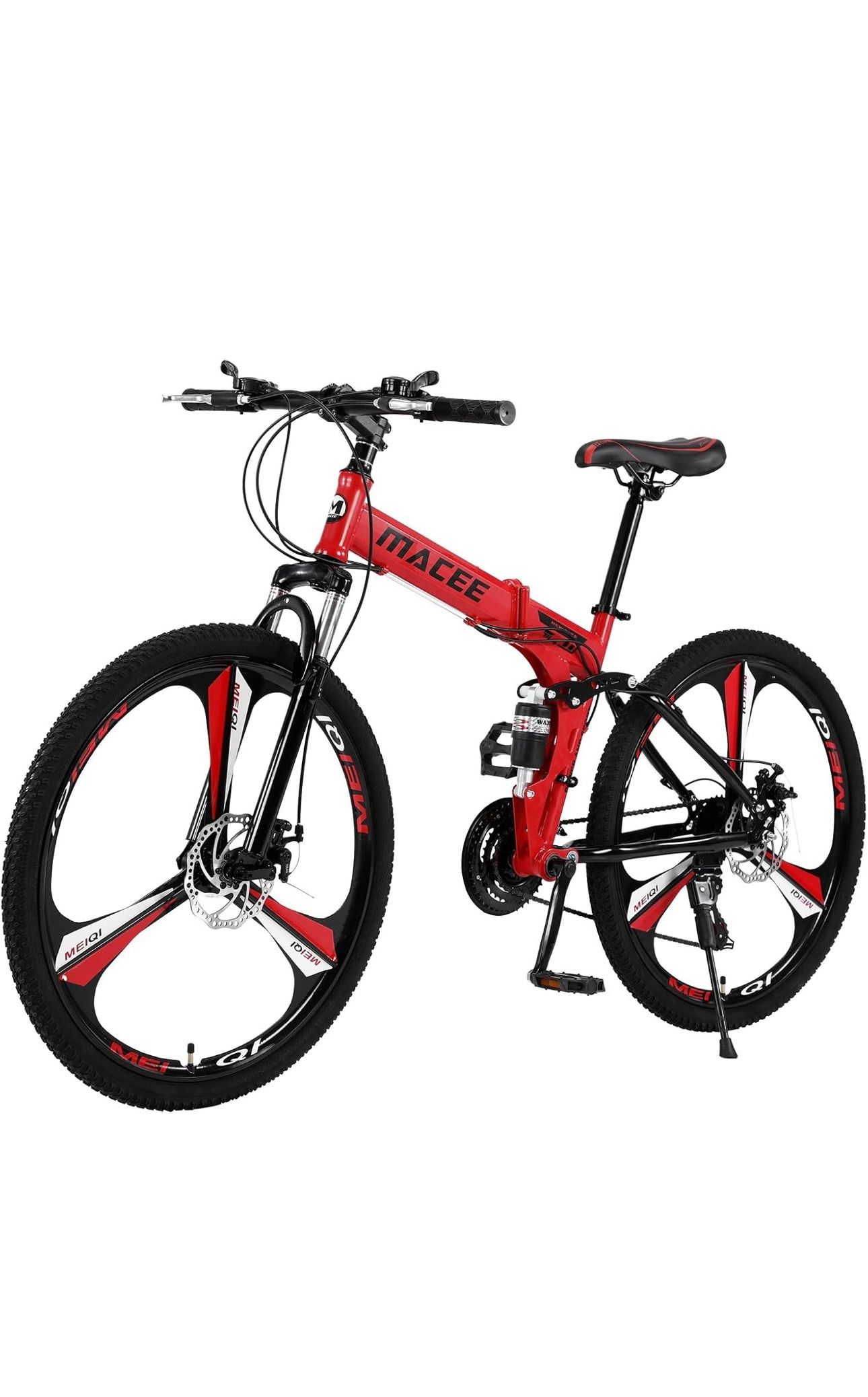 4.2 4.2 out of 5 stars (4) 24in Folding Mountain Bike for Teens, Mountain Bike 6-Spoke 21-Speed 24-inch Wheel Double Disc Brake Full Suspension Shiman
