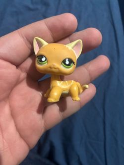 Littlest Pet Shop Lps #525 Shorthair Orange Puzzle Cat Striped Green Eyes Figure