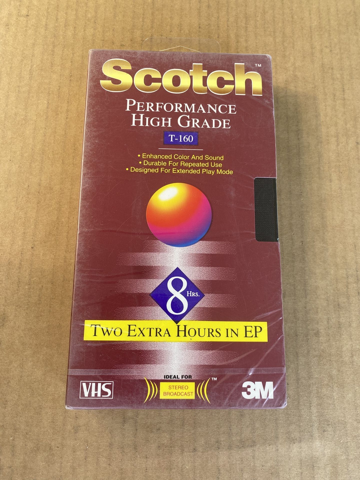 Scotch EG+ High Grade T-160 Blank VHS Videocassette 8-Hours - New - Made in USA