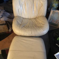 Leather Glider Chair W/ottoman
