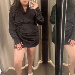 Zara Black Satin like dress