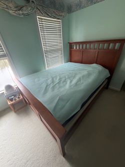 Wood Mission-Style Bed Frame