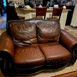 Genuine Saddle.Cowhide Leather Couch For Sale