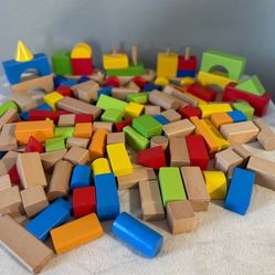 Wooden Blocks with train Set