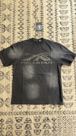 Hellstar washed black on black tee shirt