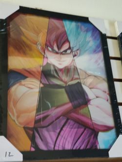 DBZ 3D Picture With Frame Anime Holographic 
