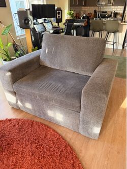 Sebastian Slate Chenille Oversized Chair