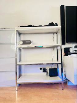 White chrome shelf