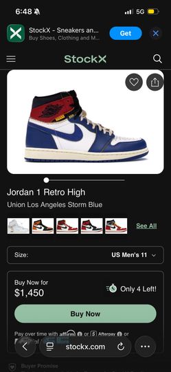 Retro 1 Union Storm Blue $600 Today Only HMU Yall Size 11