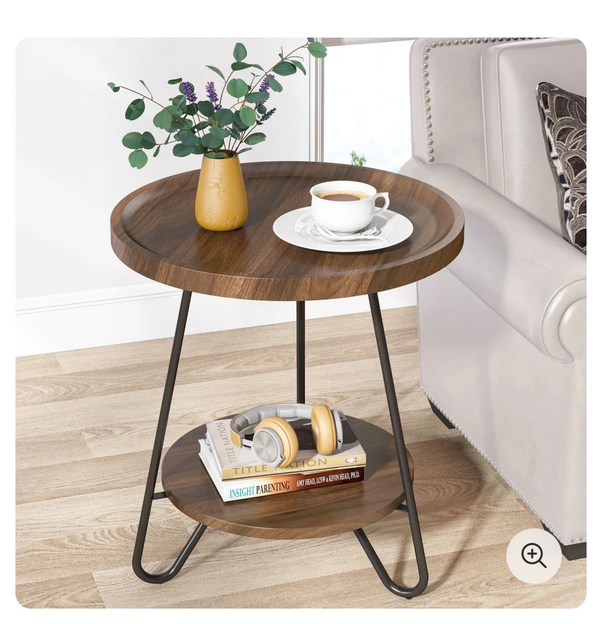 NEW Round 2 Tiered End Table