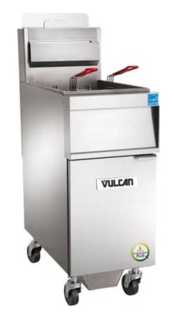 NEW 50 LB Vulcan 1TR45AF Gas Fryer With Filter System Floor Model On Wheels #4364