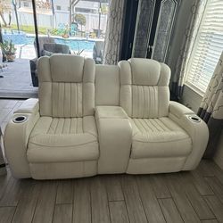 Three  Seats leather Power Recliner with USB charger