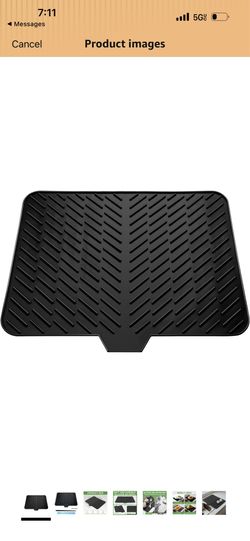 Silicone Drying Mat, 23"X17" With Built-in Drain Lip,Heat-Resistant,Eco-friendly,Hygienic Drying Pad,Leak-Proof and Non-Slip,Silicone Dish Drying Mat 