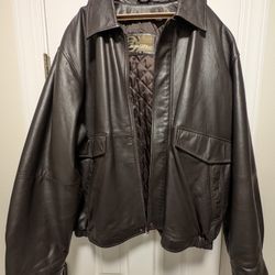 Black Genuine Leather MEN'S Coat  XXL  NEW