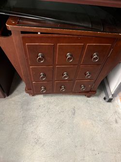Cherry Wood 2 Drawer Chest with Ring Pulls