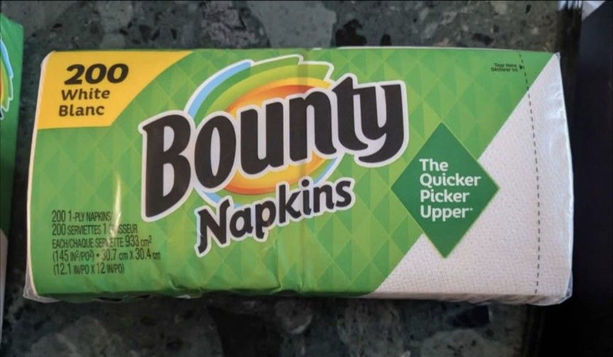 Bounty napkins 200 sheets ($3.50 each pack)
