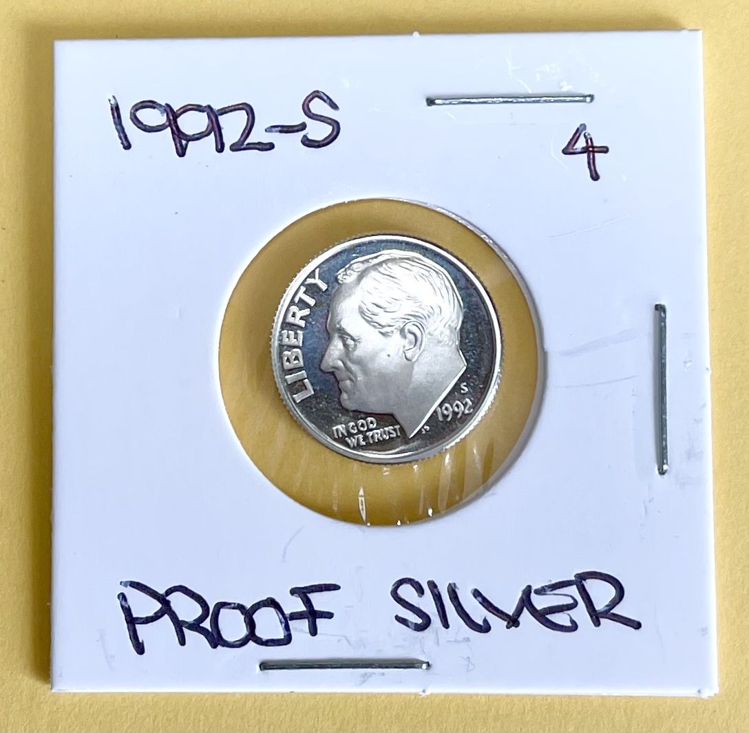 1992 - S. Silver Proof Brilliant Uncirculated Roosevelt Dime.