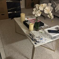 White & Gold Coffee Table