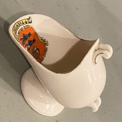 Antique Miniature Porcelain ARCADIAN STOKE on TRENT England Shield TIDWORTH. Approximately 3” tall or chips or cracks.