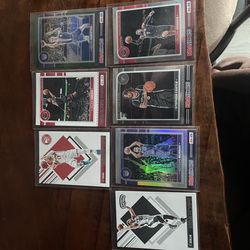 NBA hoops 7 card lot basketball