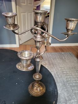 Antique Prelude International  Sterling Silver 5 Candle Candleabra 