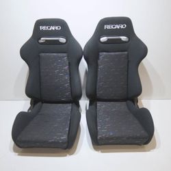 Pair (2) Reclinable Slider Seats For Recaro Confetti Style Seat Sportster Cloth