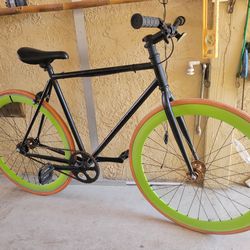 Black and Green wheel Fixie