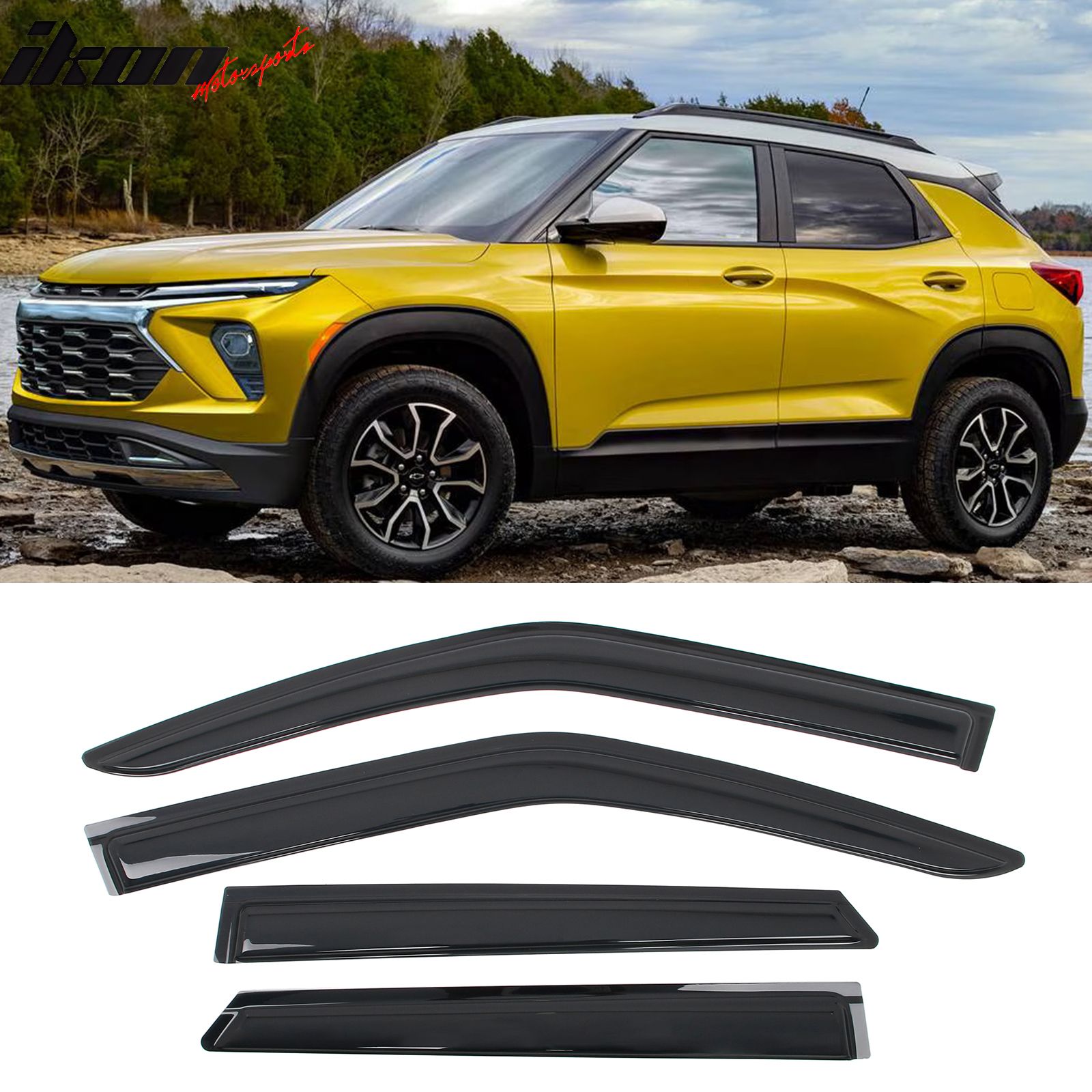 Fits 2021-2025 Chevy Trailblazer Window Visors Vent Rain Sun Guard Deflector Tape-On
